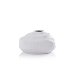 Outside The Box 5" Textured Matte White Porcelain Vase