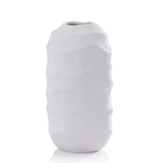 Outside The Box 9" Textured Matte White Porcelain Vase