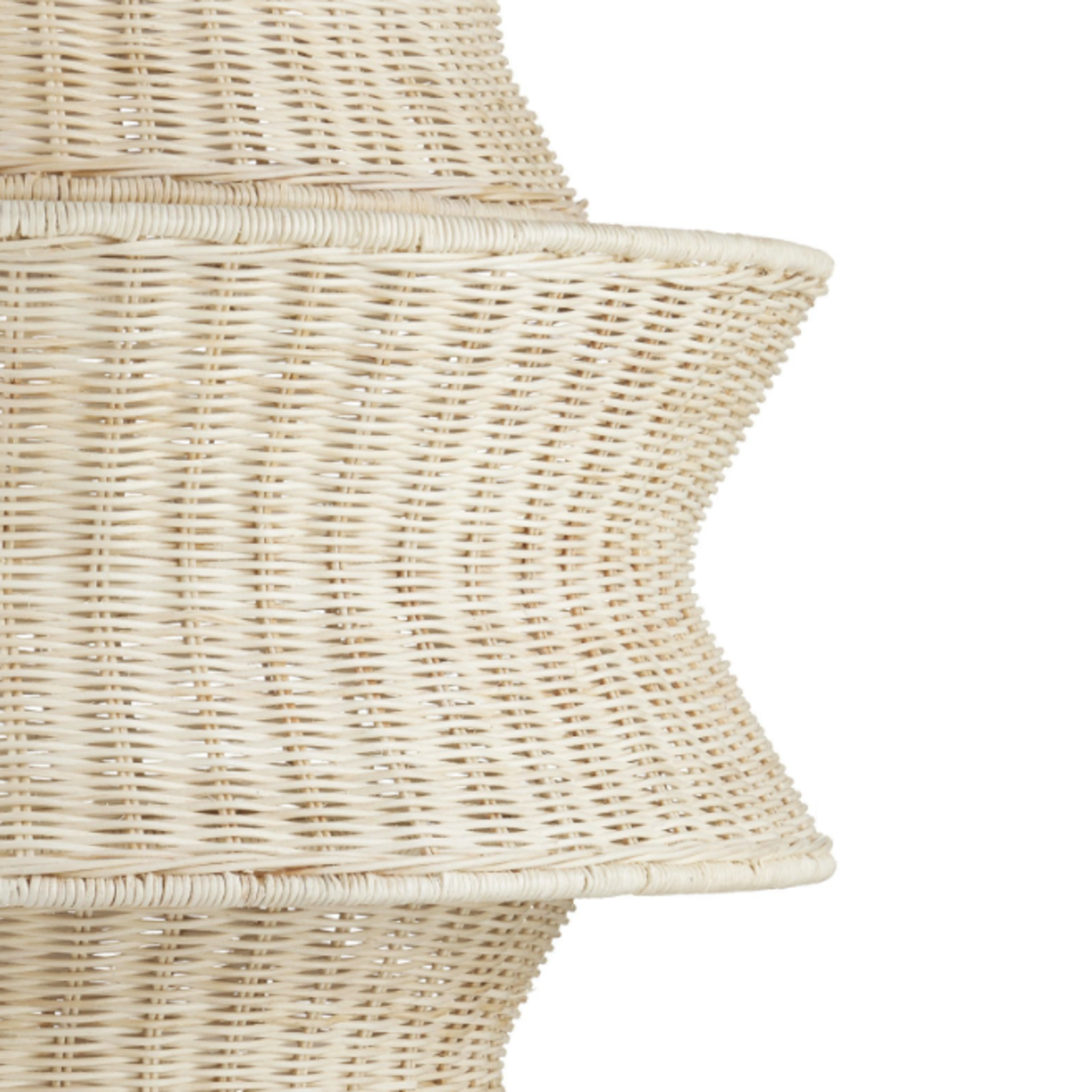 Outside The Box 32" Currey & Company Phebe Bleached Natural Vanilla Rattan Chandelier