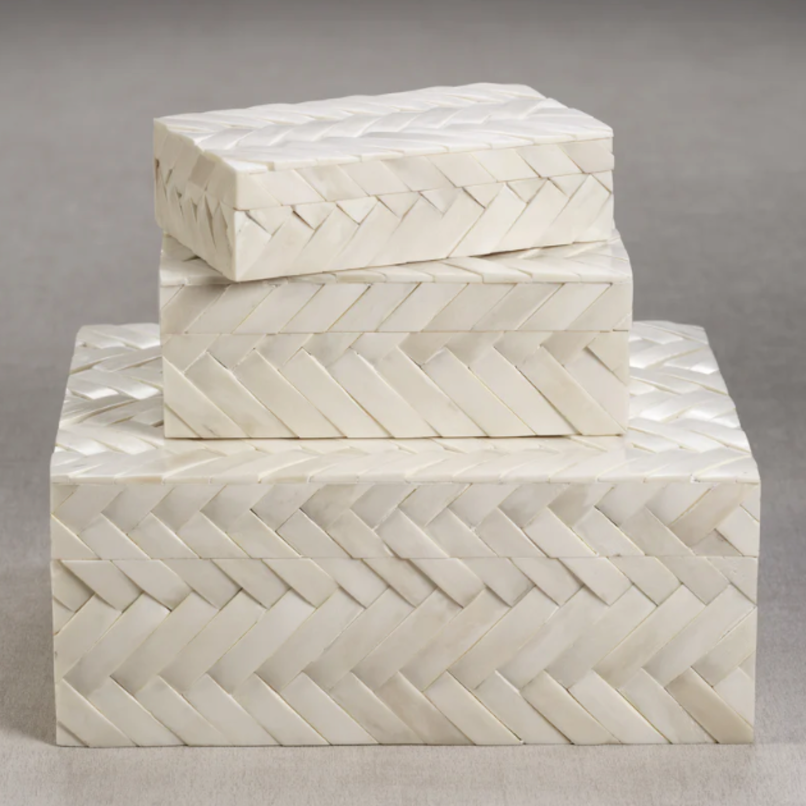 Outside The Box 8x6 Braided White Bone Inlay Decorative Box