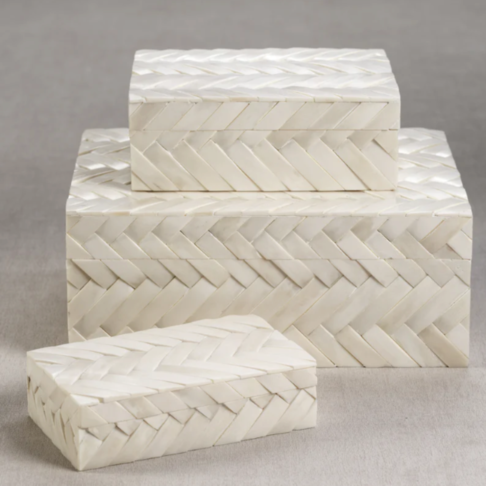 Outside The Box 8x6 Braided White Bone Inlay Decorative Box