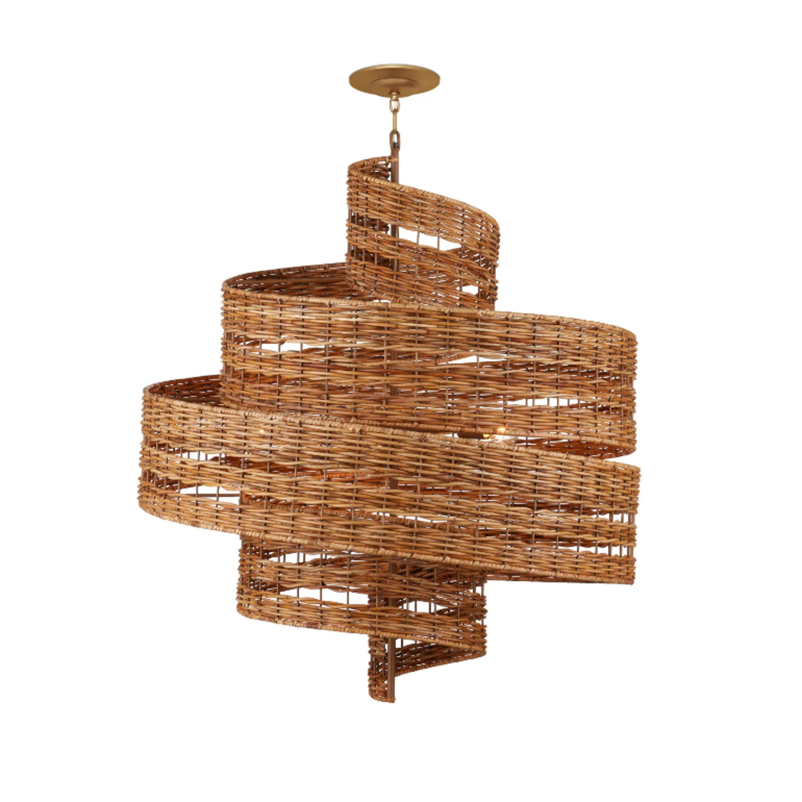Outside The Box 37" Currey & Company Saisei Natural Rattan Chandelier
