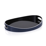 Outside The Box 20" Noir Marine Lacquered Oval Serving Tray