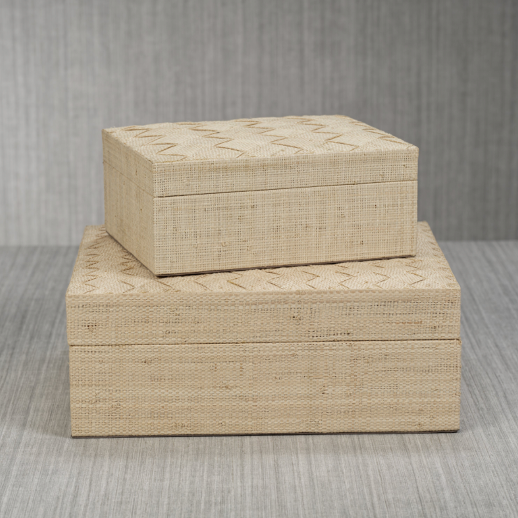 Outside The Box 9x7 La Bocca Natural Woven Raffia Decorative Box