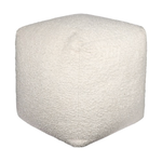 Outside The Box 18x18 Ivory Boucle Hand Made Square Ottoman / Pouf