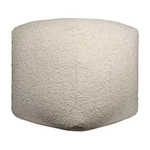 Outside The Box 18x18 White Cap Gray Boucle Hand Made Square Ottoman / Pouf