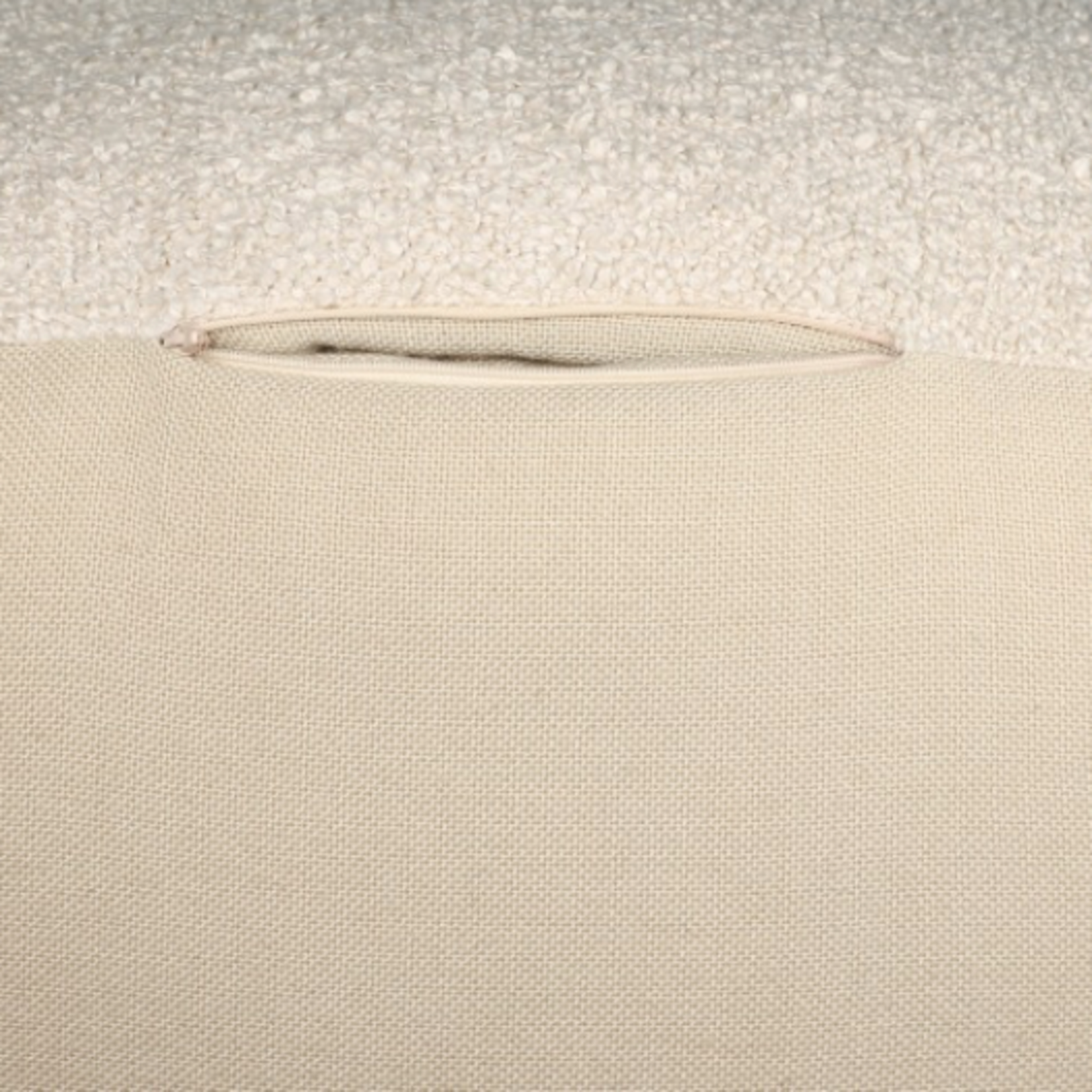 Outside The Box 18x18 White Cap Gray Boucle Hand Made Square Ottoman / Pouf