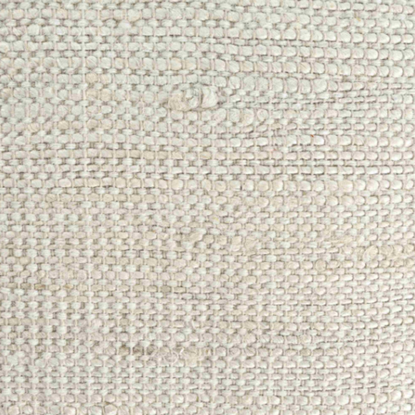 Outside The Box 18x18 White & Natural Diamond Striped Jute Blend Hand Made Square Ottoman / Pouf