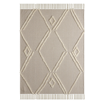 Outside The Box 50x60 Beige Geometric Hand Woven 100% Cotton Throw - 80185