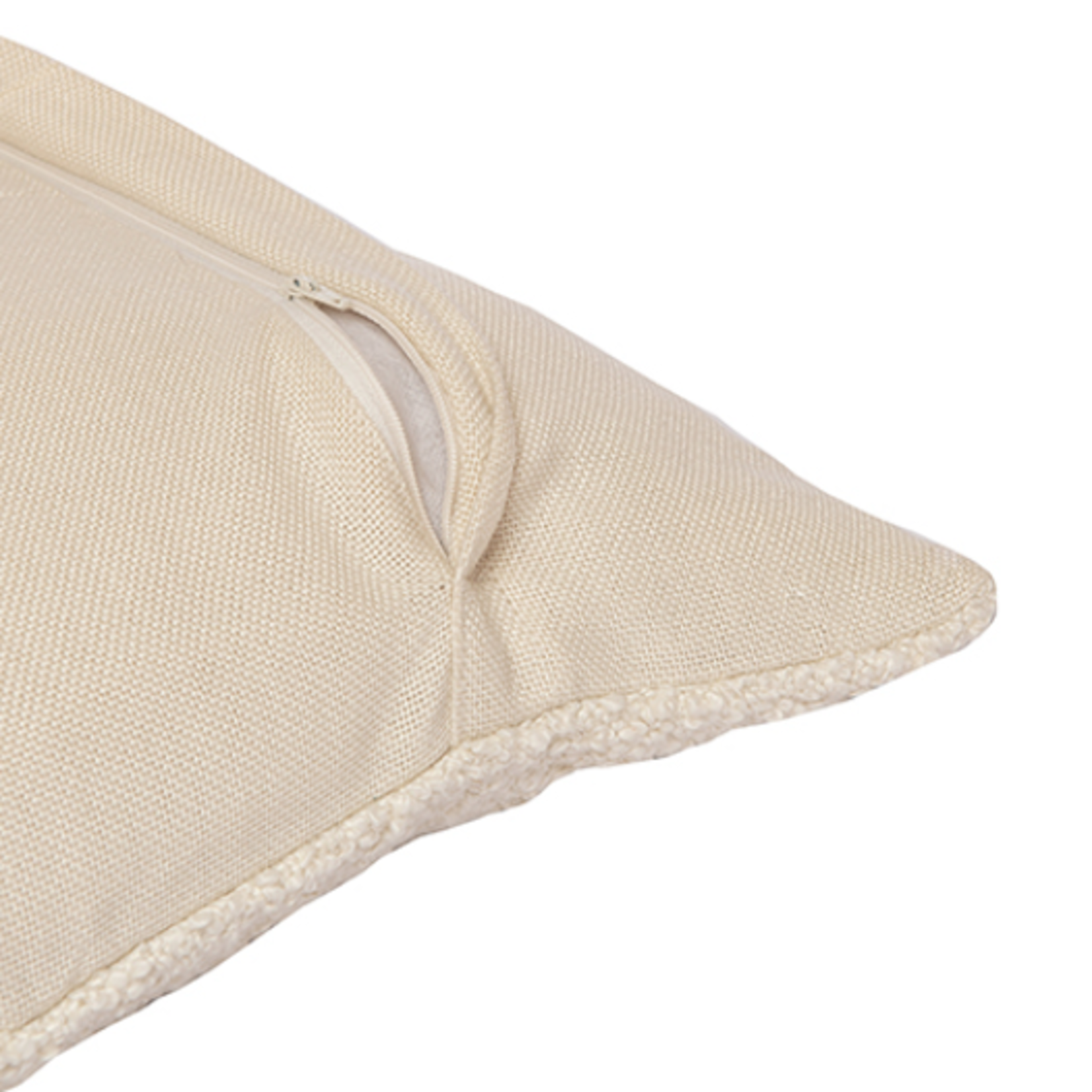 Outside The Box 24x24 Ivory Boucle Hand Woven Down Feather Accent Pillow