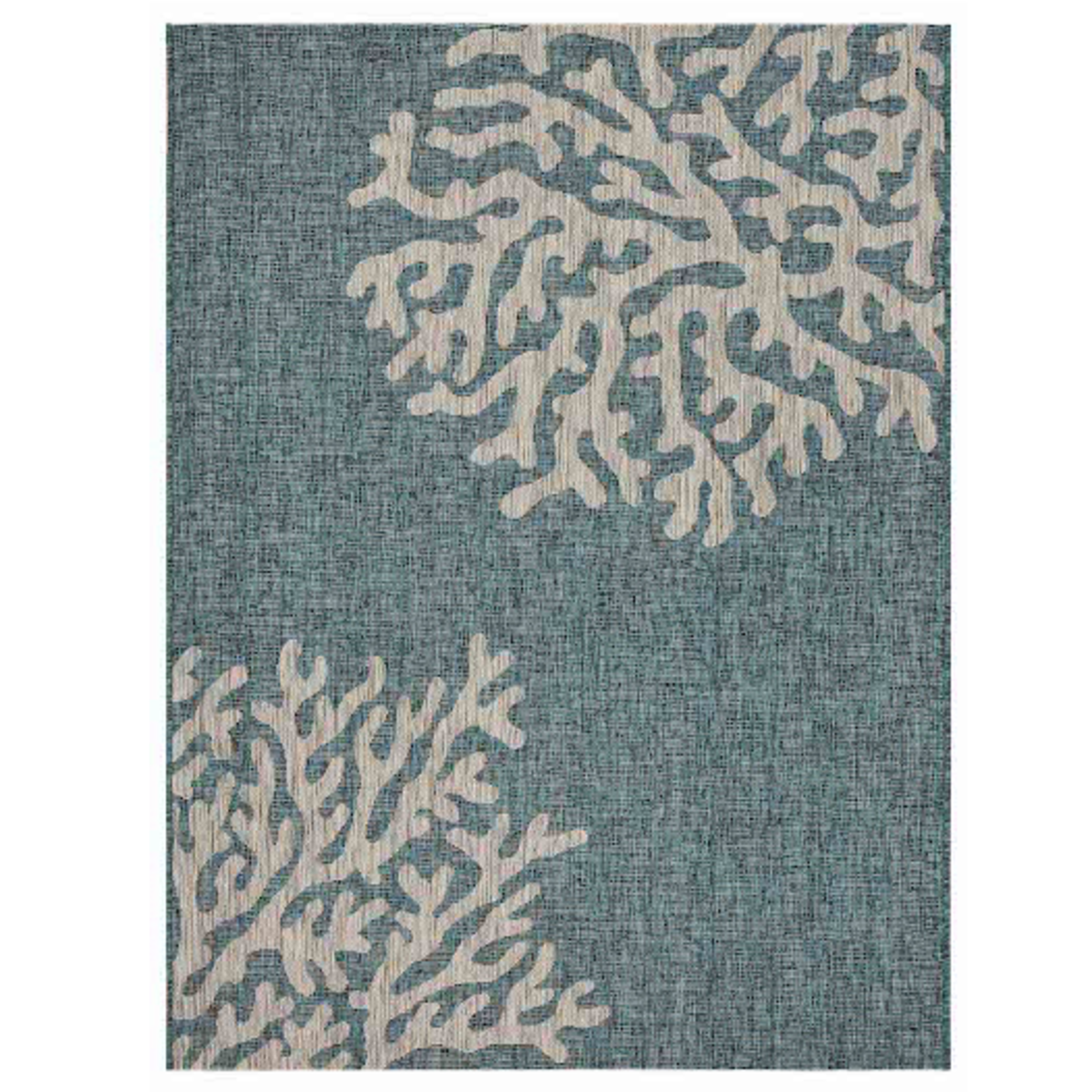 Outside The Box 7' 9" x 9' 5" Captiva Coastal Indoor / Outdoor Area Rug In Blue / Gray - 81022
