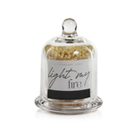 Outside The Box 5" "Light My Fire" White & Yellow Matches In Glass Jar