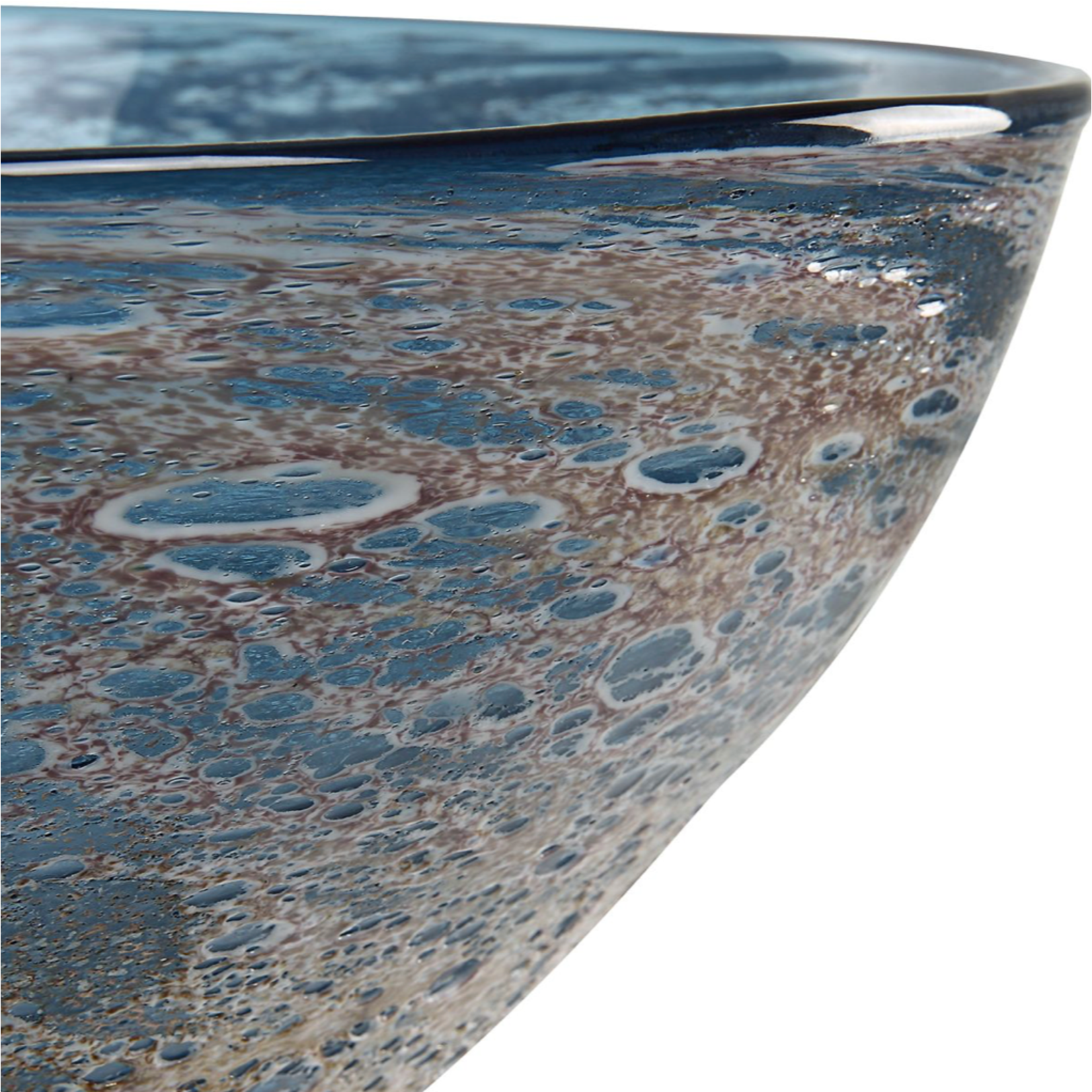 Outside The Box 14" Genovesa Aqua Hand Blown Glass Bowl