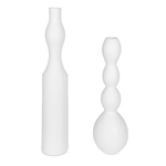Outside The Box 30" & 24" Set Of 2 Forma White Ceramic Vases