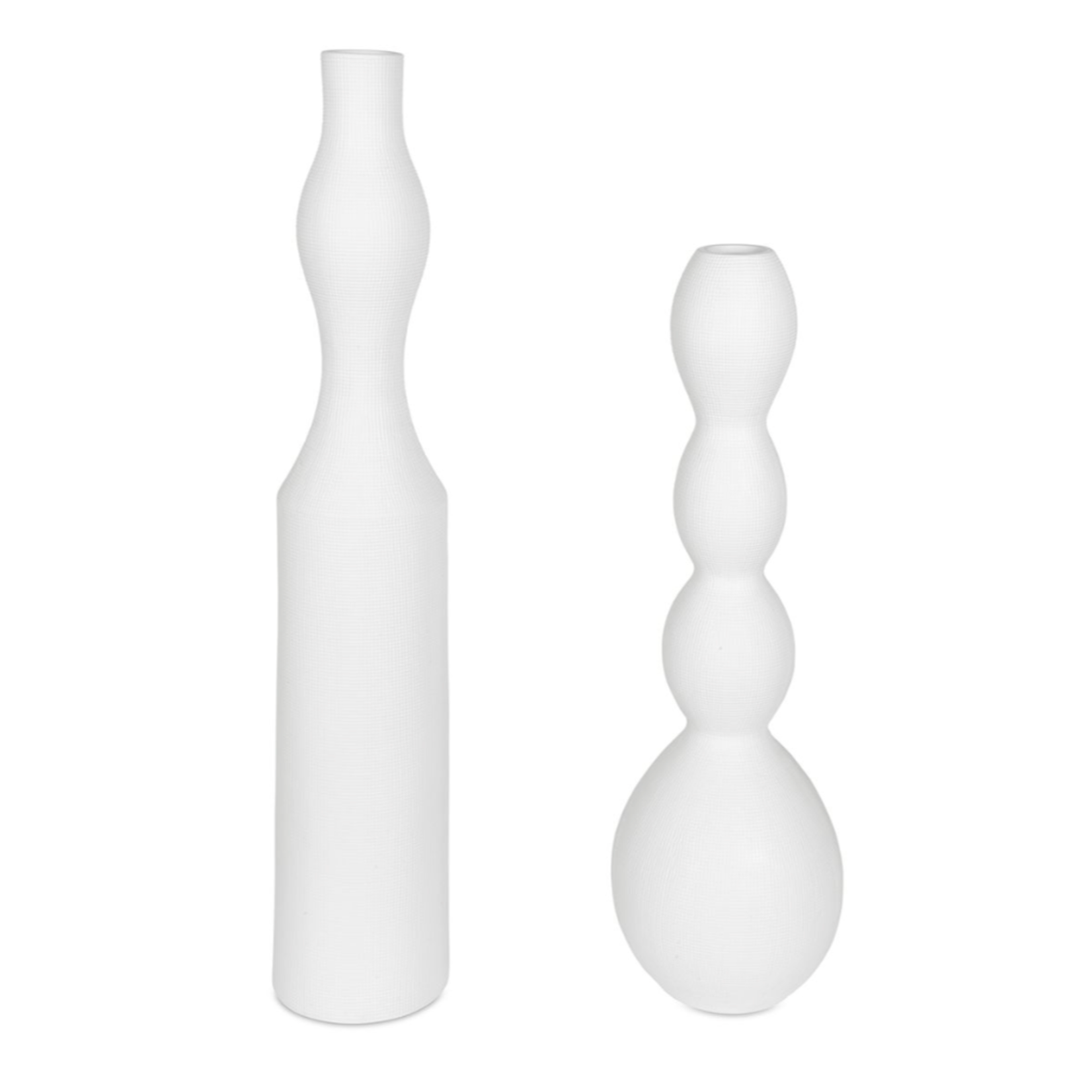 Outside The Box 30" & 24" Set Of 2 Forma White Ceramic Vases