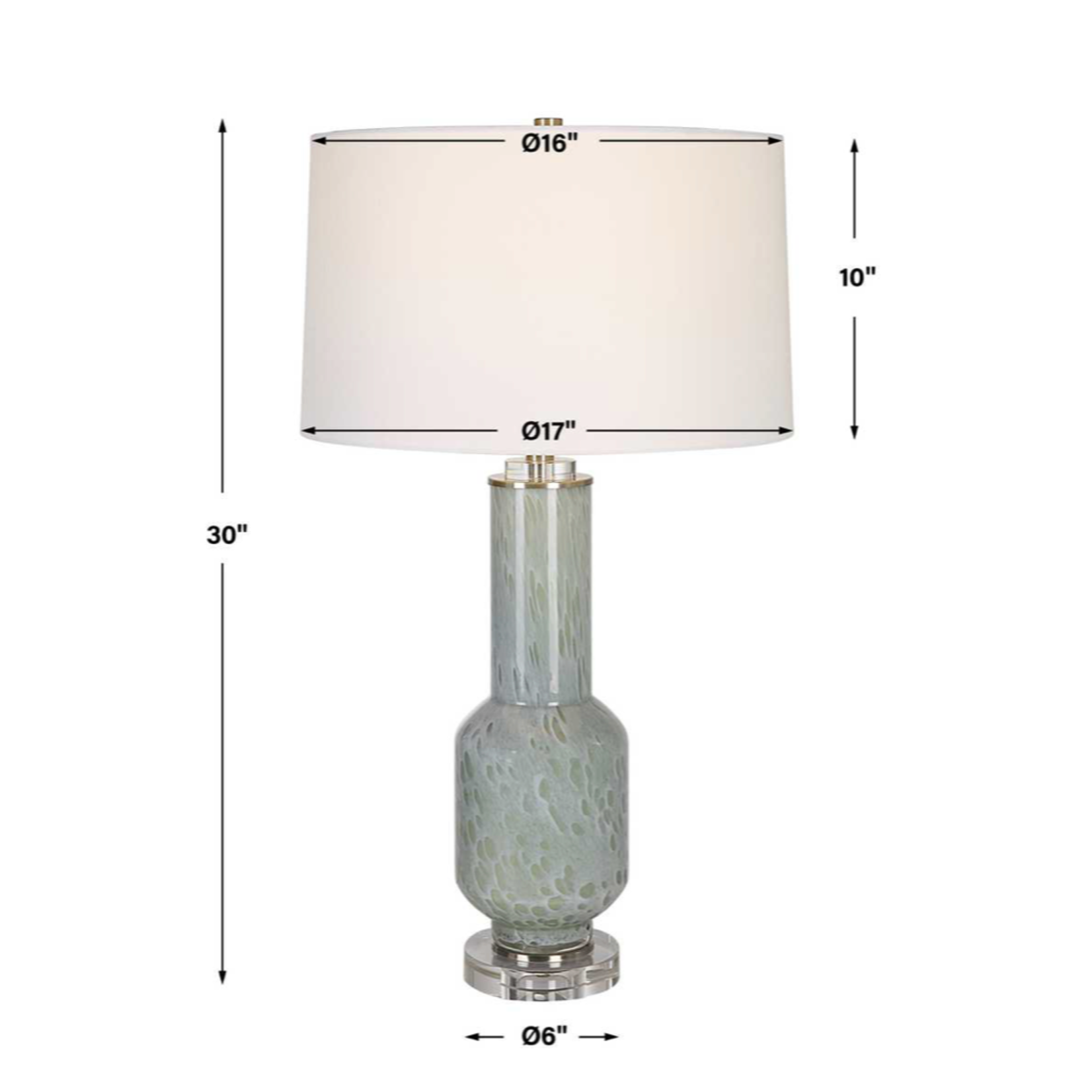 Outside The Box 30" Uttermost Imperia Aqua Gray Bubble Glass Table Lamp