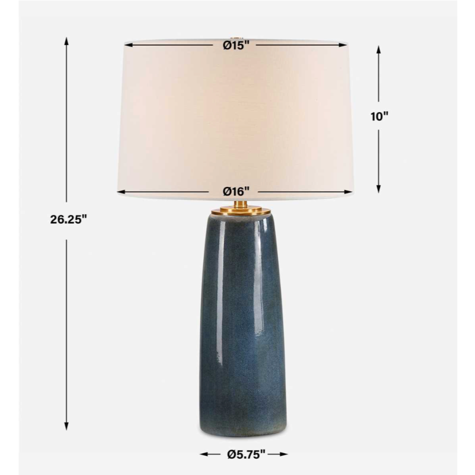 Outside The Box 26" Uttermost Submerged Deep Blue Glaze Ceramic Table Lamp