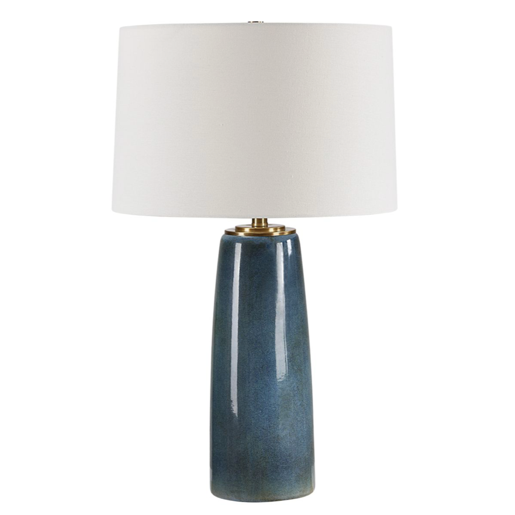 Outside The Box 26" Uttermost Submerged Deep Blue Glaze Ceramic Table Lamp