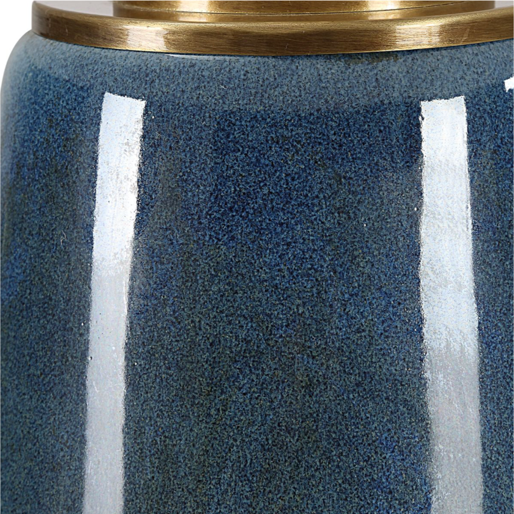 Outside The Box 26" Uttermost Submerged Deep Blue Glaze Ceramic Table Lamp