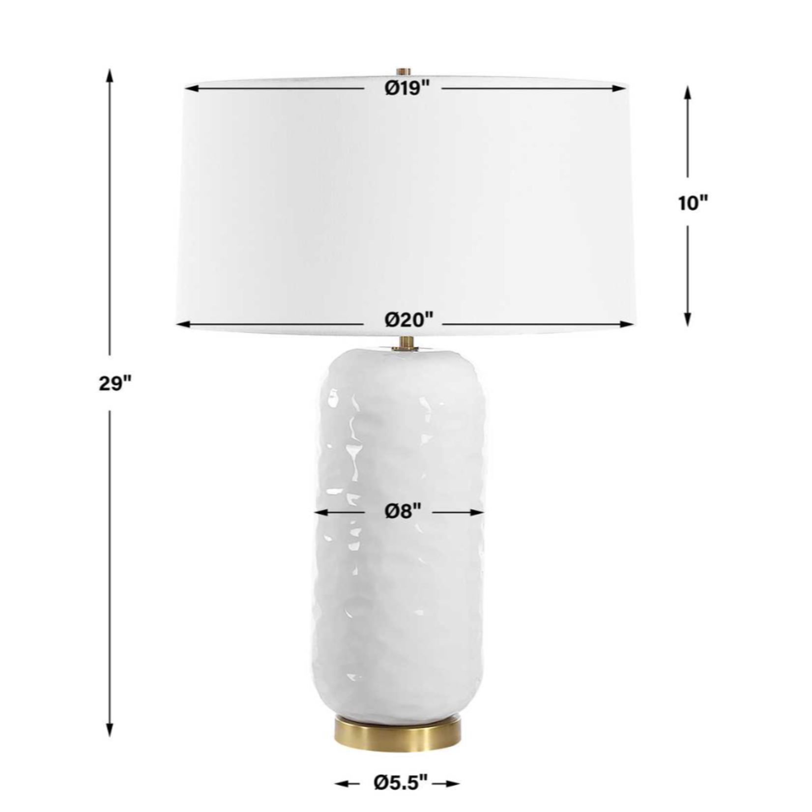 Outside The Box 29" Uttermost Iona White Glaze Ceramic Table Lamp
