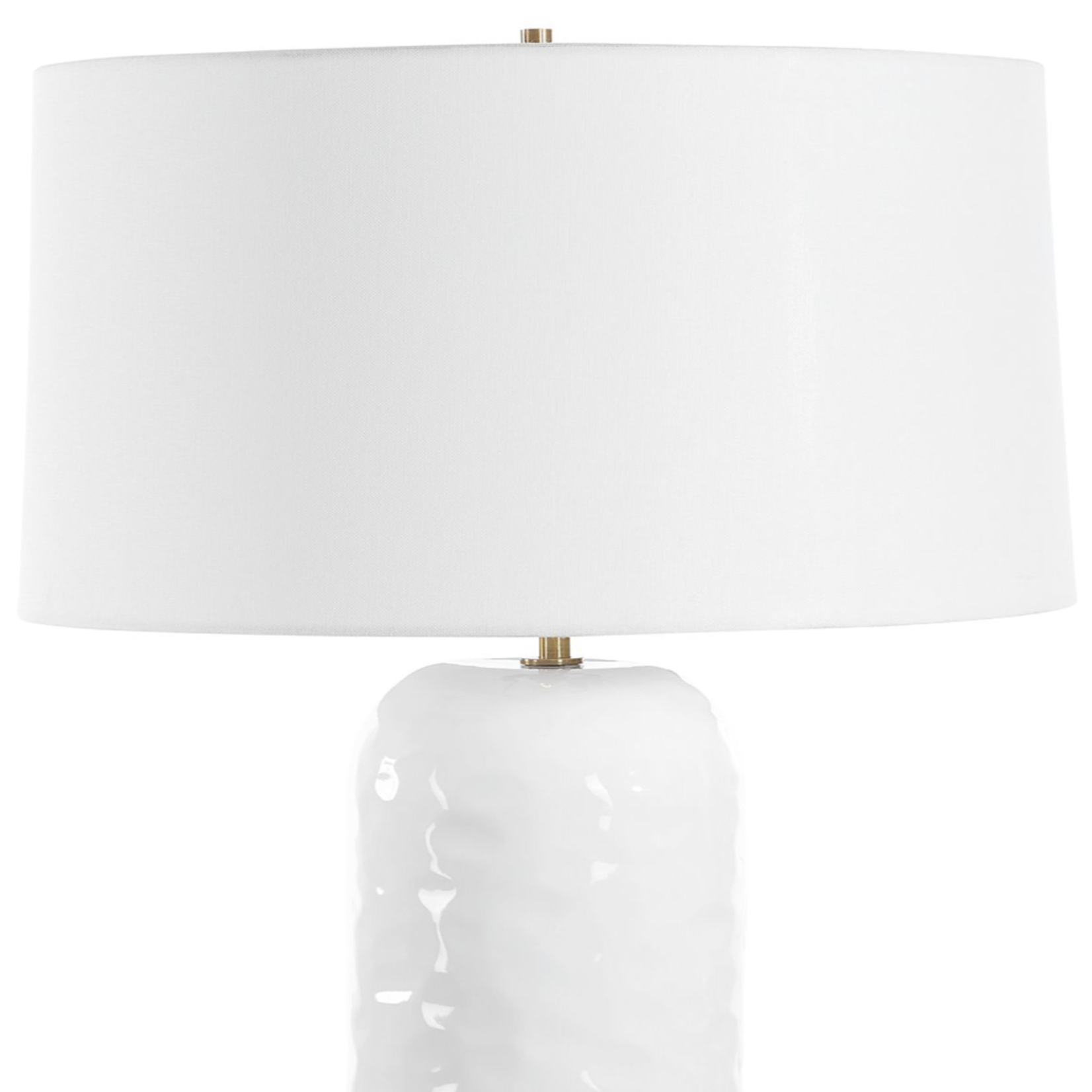 Outside The Box 29" Uttermost Iona White Glaze Ceramic Table Lamp