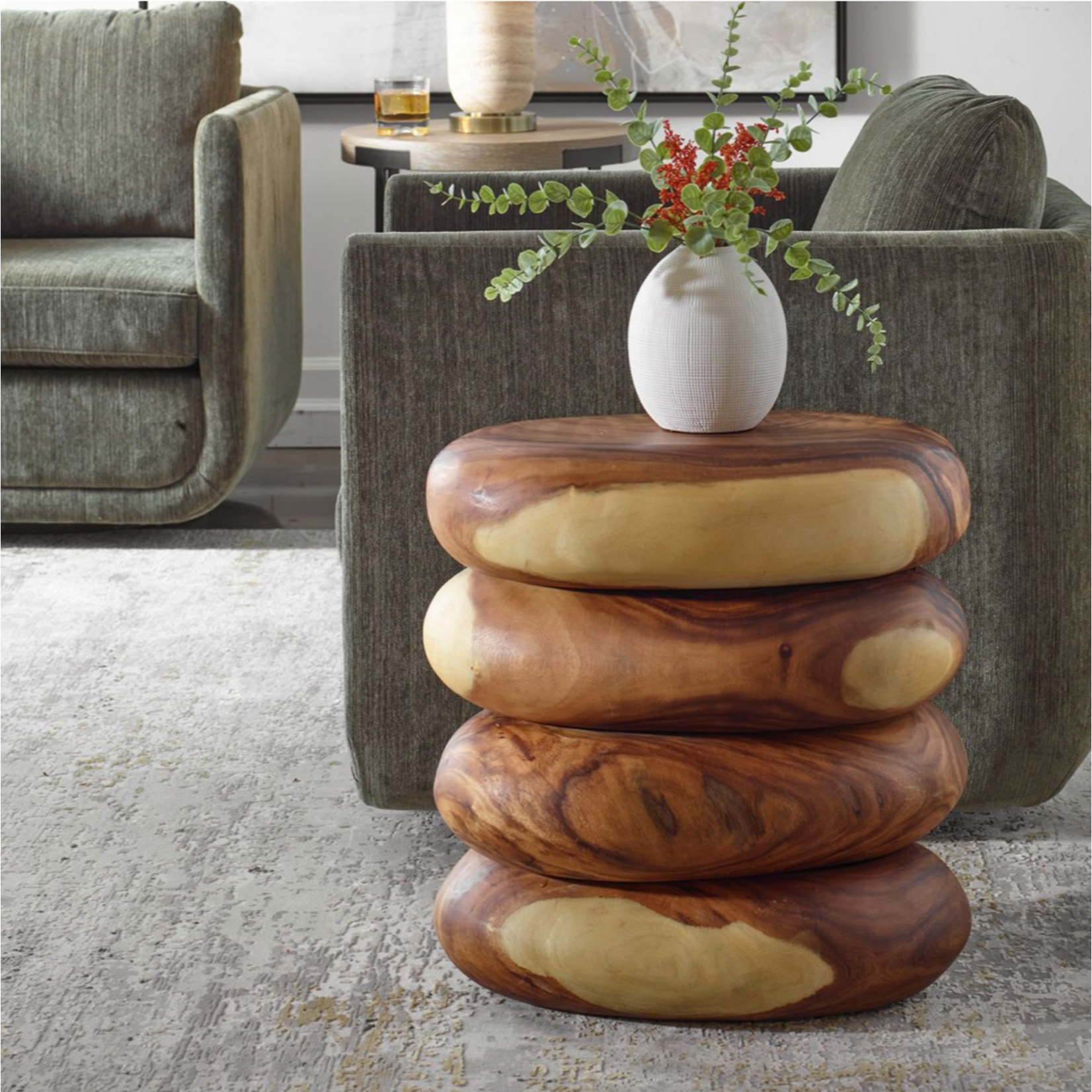 Outside The Box 20x14x21 Carrillo Suar Wood Accent Table / Stool