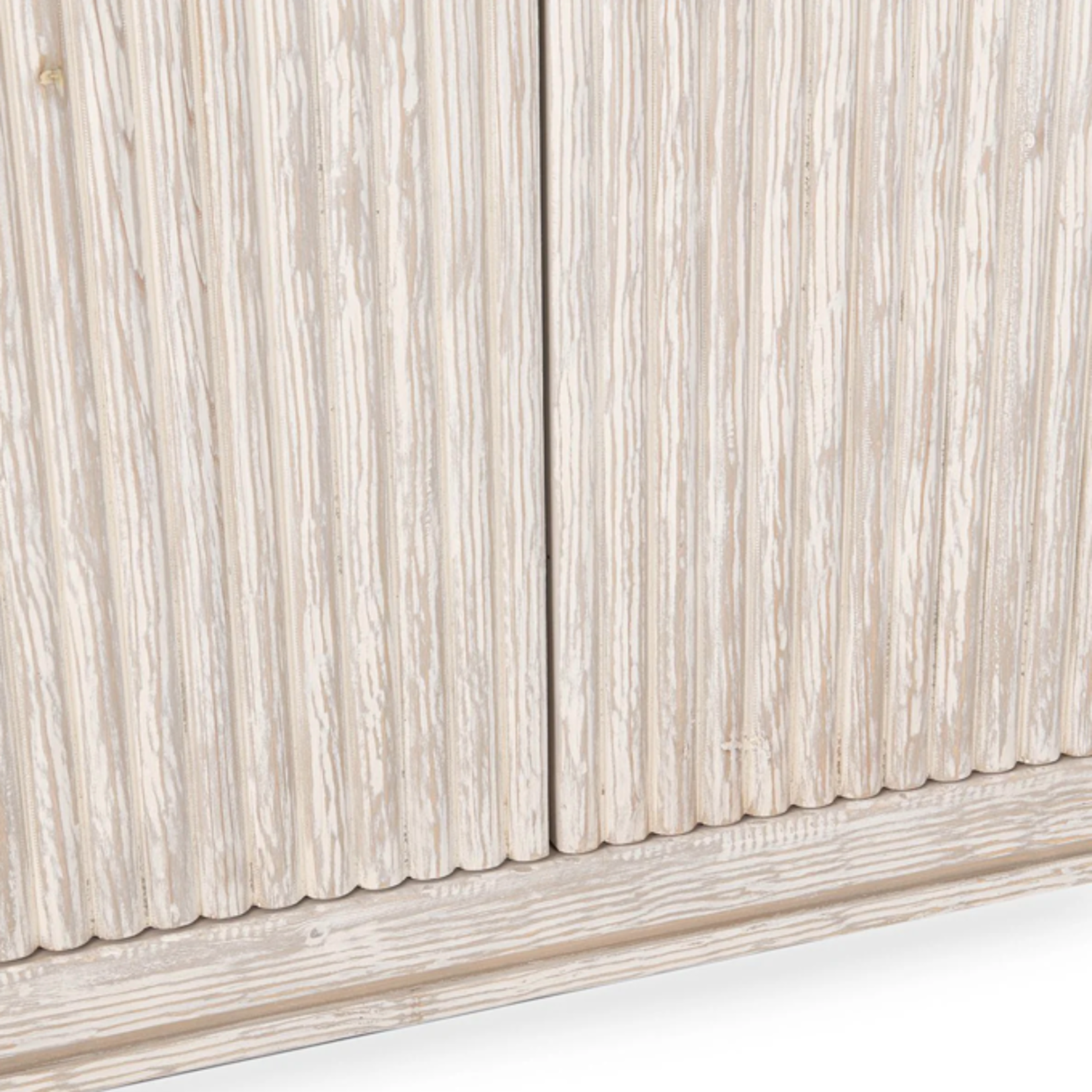Outside The Box 98x18x36 Coleen White Washed  Solid Reclaimed Pine 6 Door Sideboard