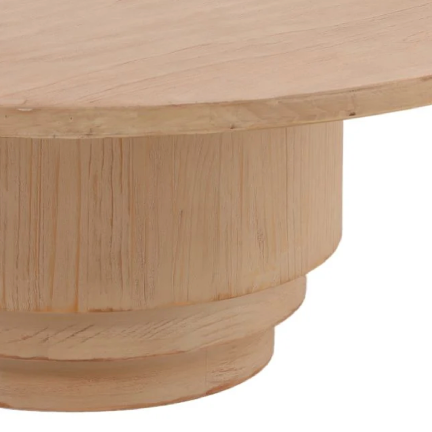 Outside The Box 43x16 Vanya Light Warm Reclaimed Pine Wood Round Coffee Table