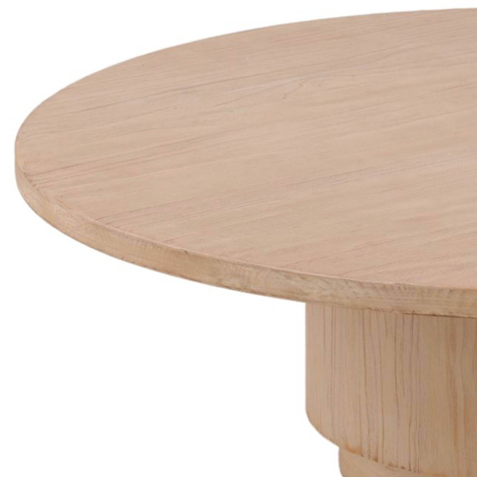 Outside The Box 43x16 Vanya Light Warm Reclaimed Pine Wood Round Coffee Table