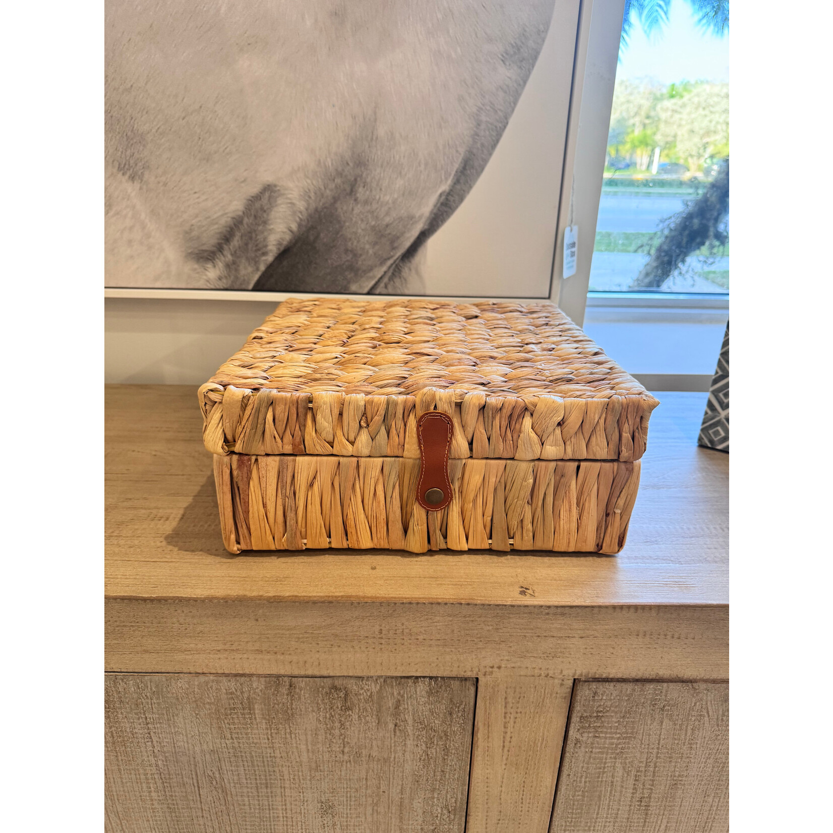 Outside The Box 13" Island Palm Water Hyacinth Decorative Box