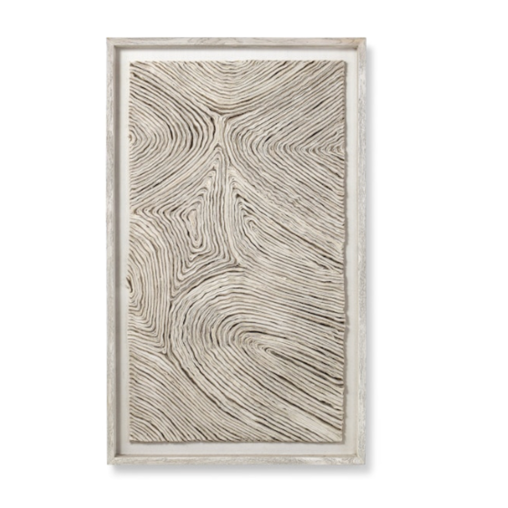 Outside The Box 60x36 Palecek Harlowe White Textured Fabric Rectangular Framed Wall Decor