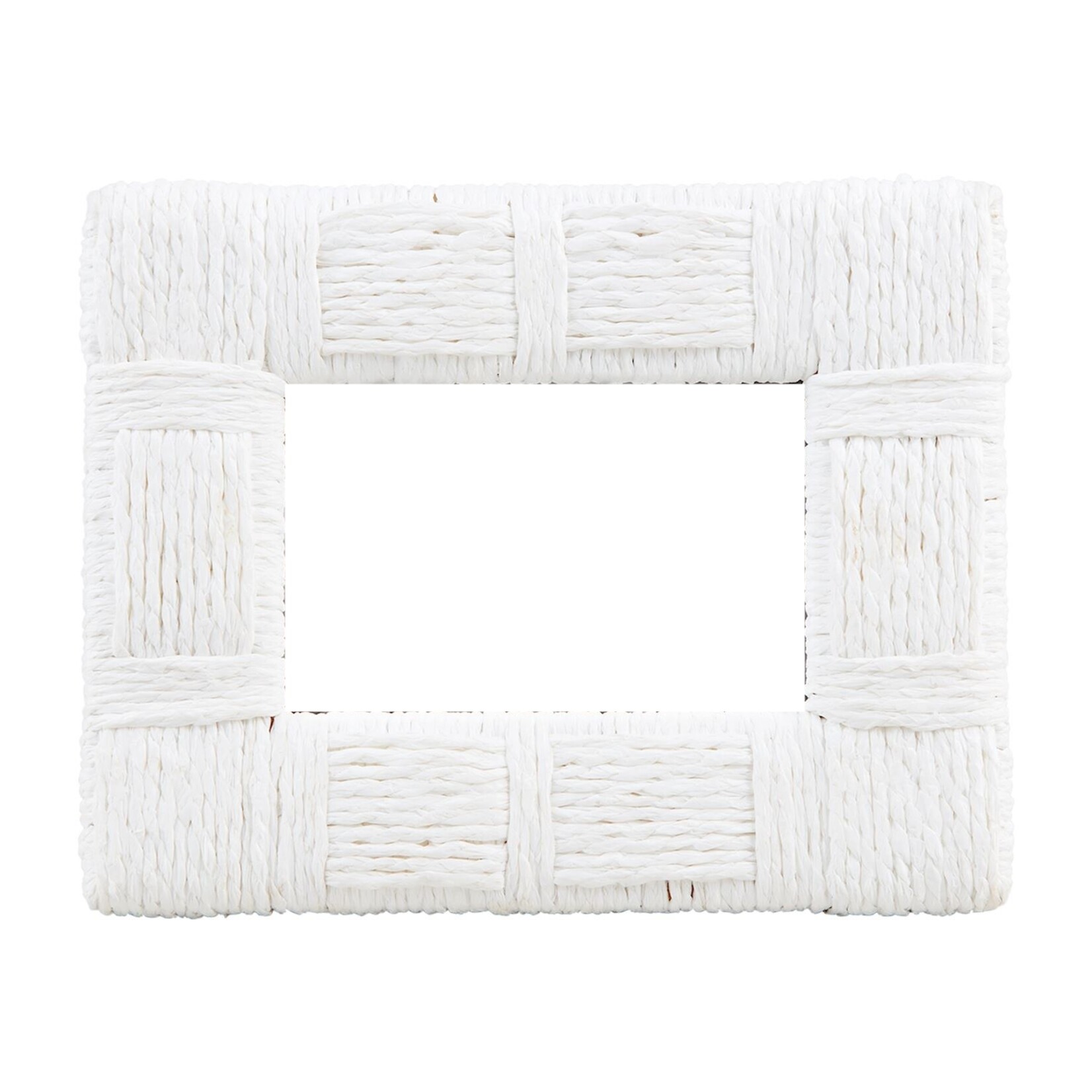 Outside The Box 5x7 White Woven Rope Photo Frame