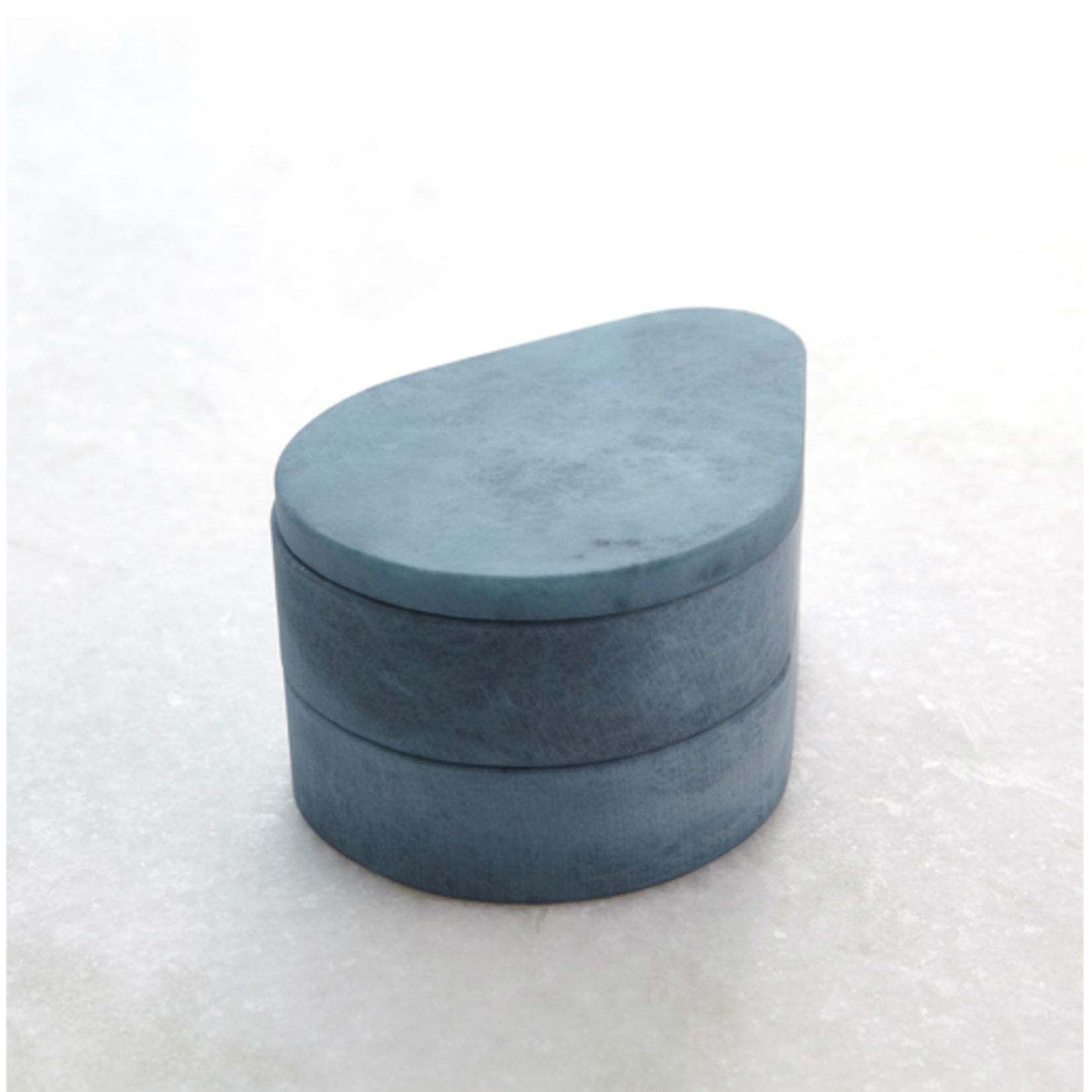 Outside The Box 5" Alabaster Blue Tear Drop Double Swirl Box