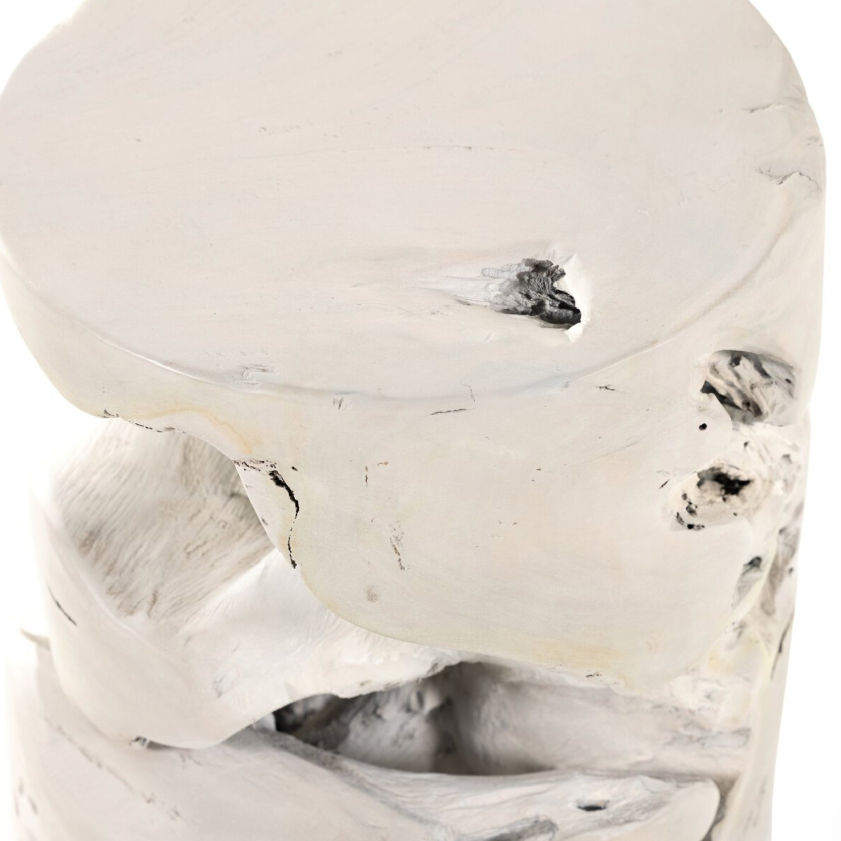 Outside The Box 16x16 Solid Teak Ivory Indoor / Outdoor Stool
