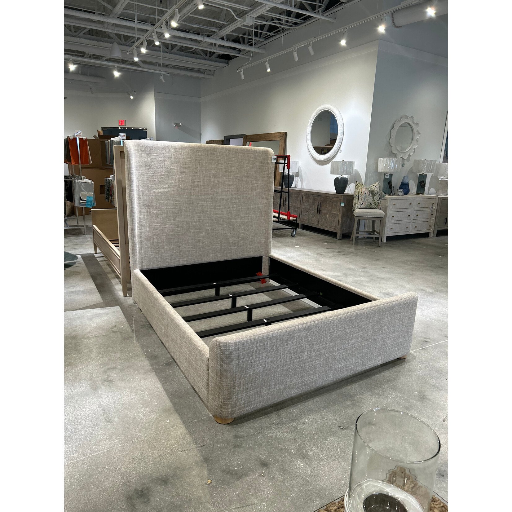 Outside The Box 65x88x62 Daybreak Solaz Sand Performance Upholstered Queen Bed