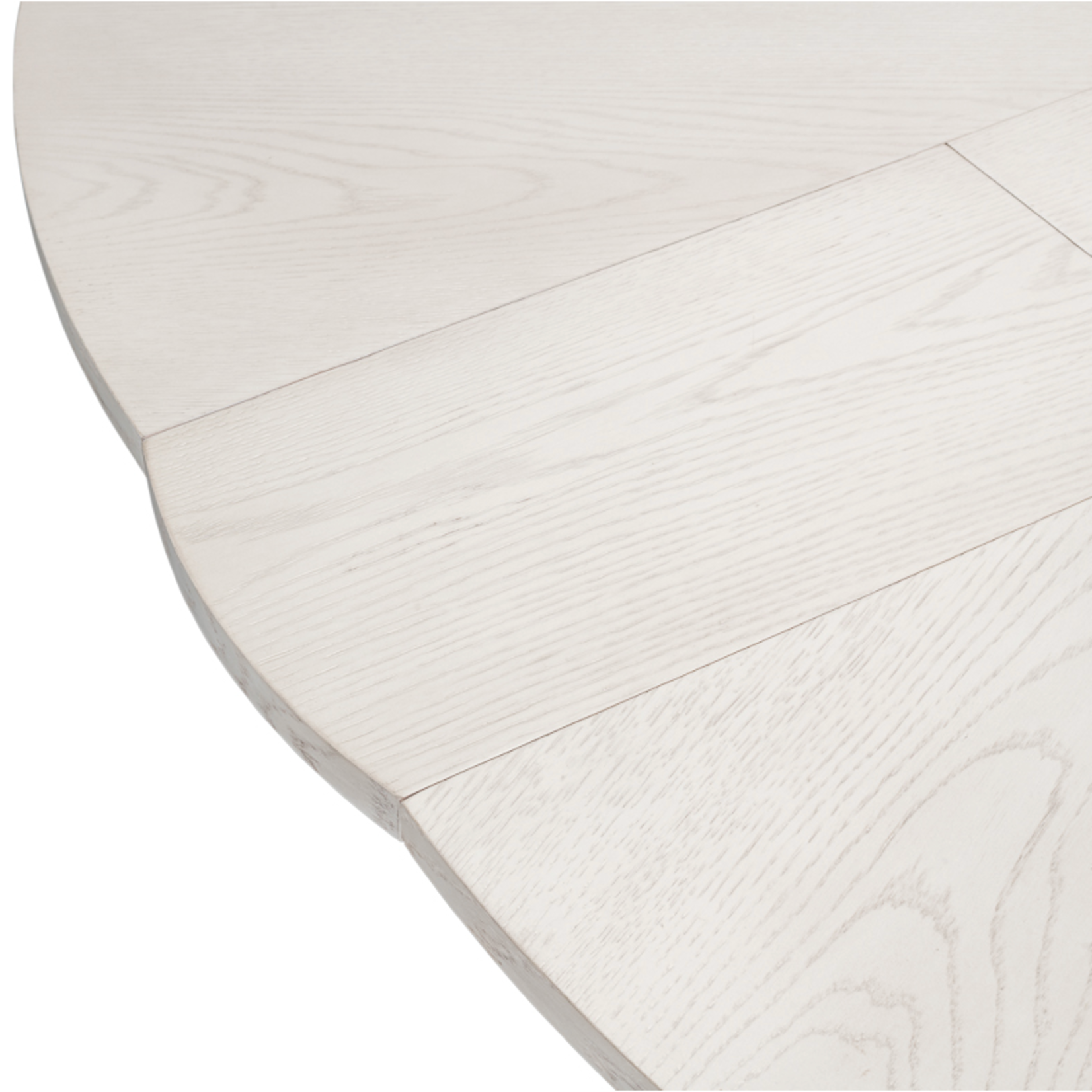 Outside The Box 64" Extends To 84" Casual Jupe White Wash Solid Oak Round Dining Table