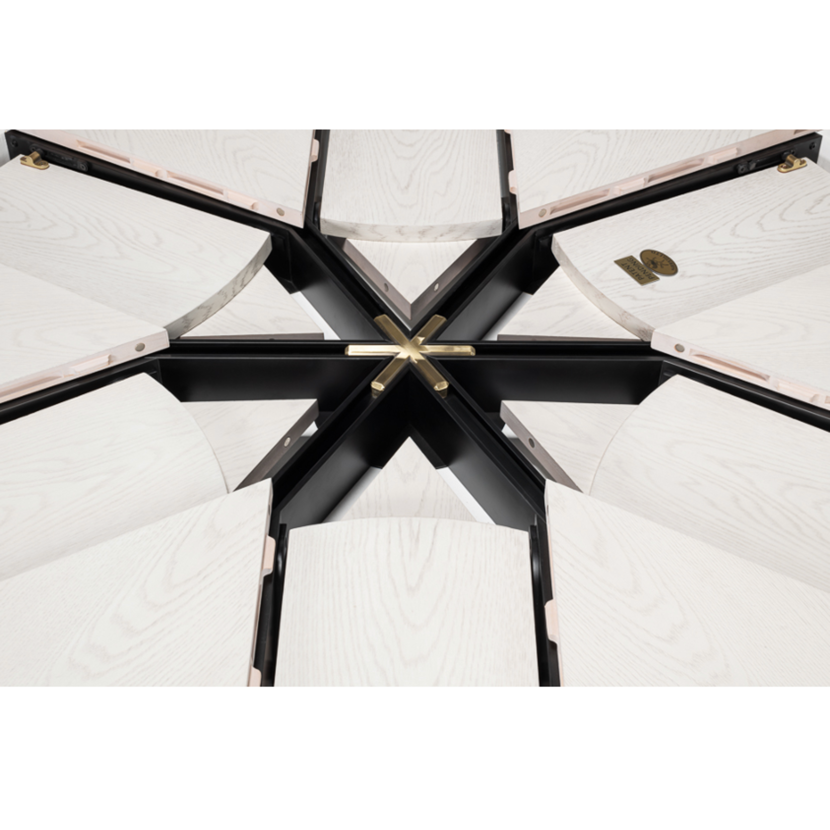 Outside The Box 64" Extends To 84" Casual Jupe White Wash Solid Oak Round Dining Table