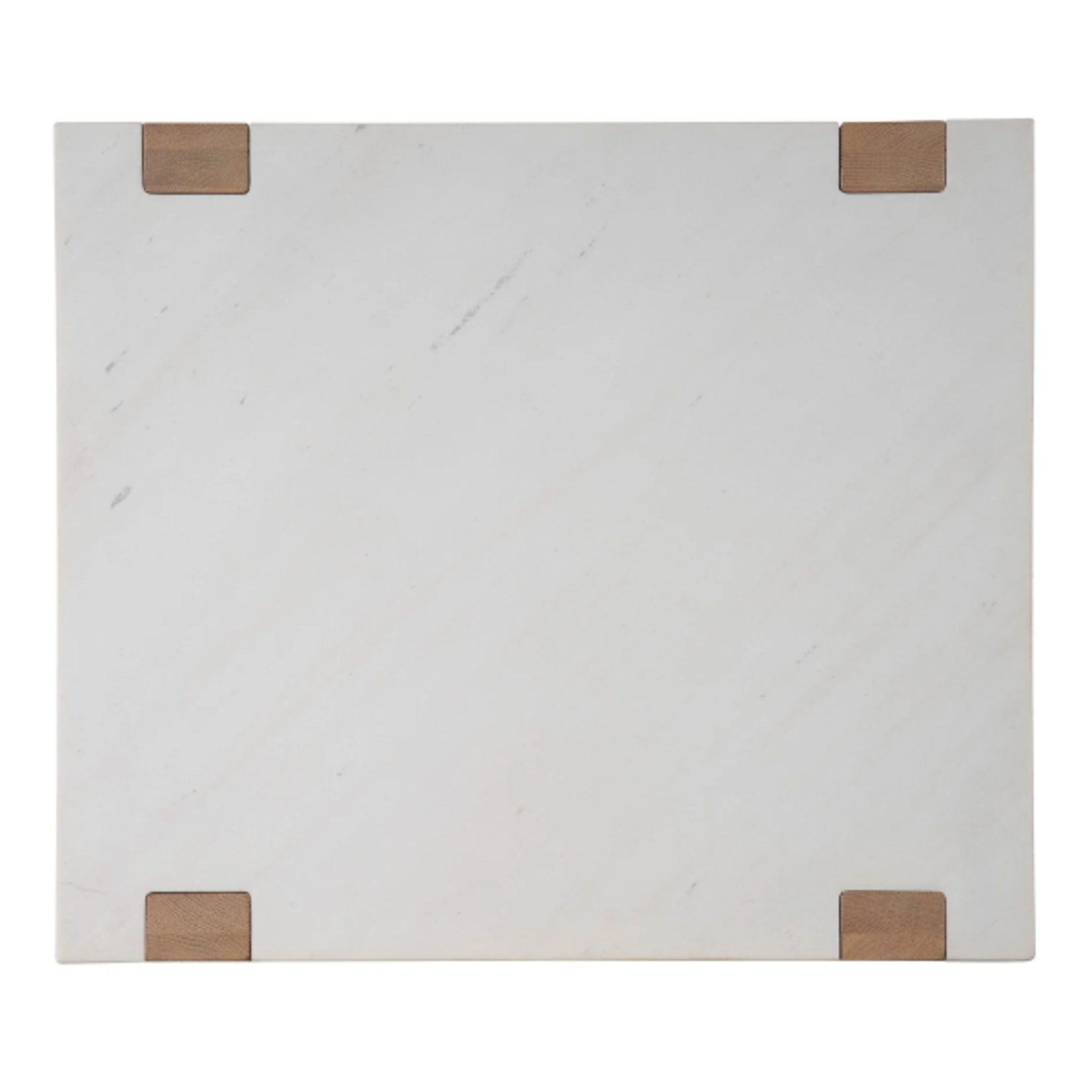 Outside The Box 28x24x22 Ellis Honed White Quartz & Oak Wood Side Table