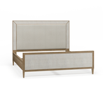 Outside The Box 80x85x60 Belgravia Mahogany & Rattan Upholstered King Bed In Sandbar