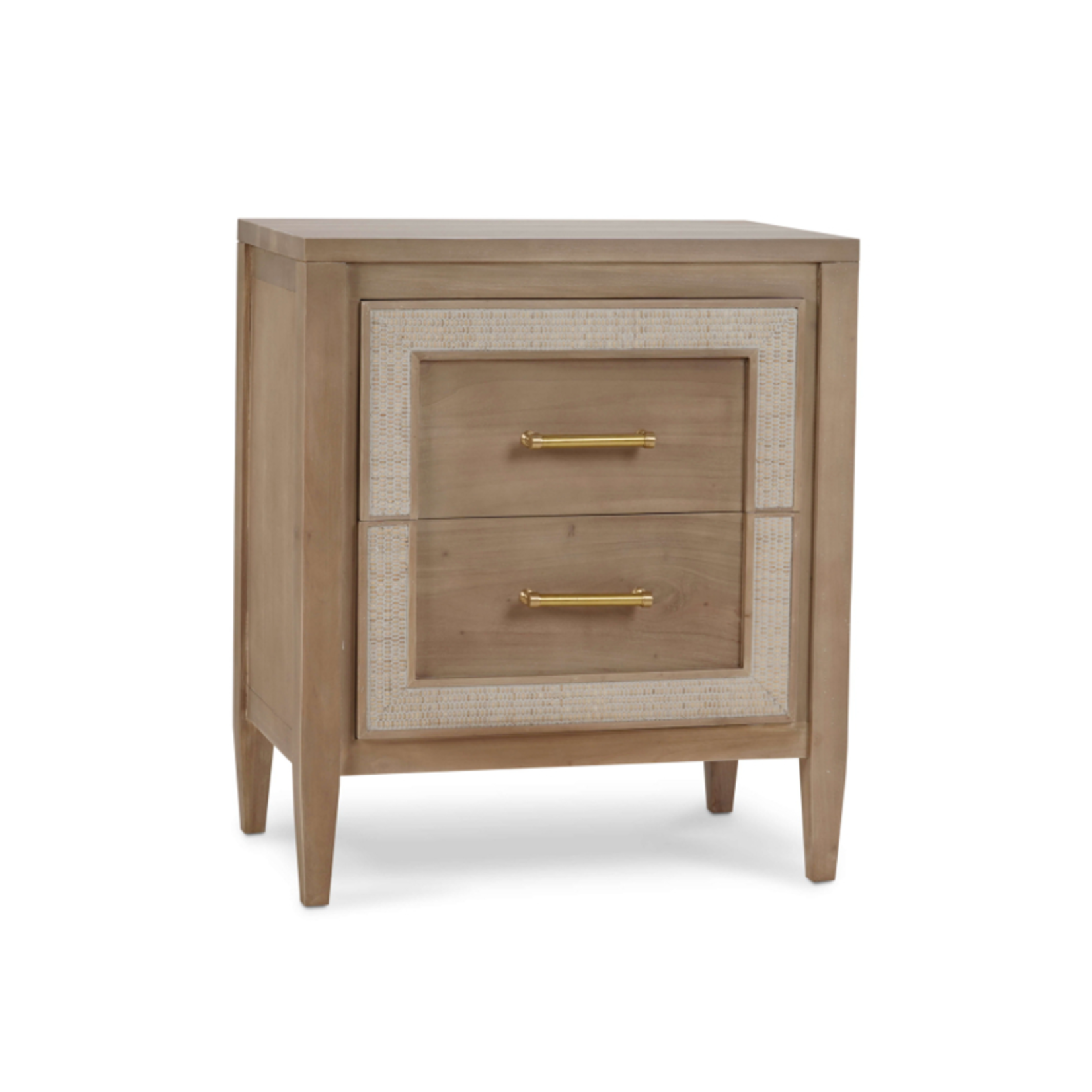 Outside The Box 28x18x32 Set Of 2 Belgravia Mahogany & Rattan 2 Drawer Nightstand In Sandbar