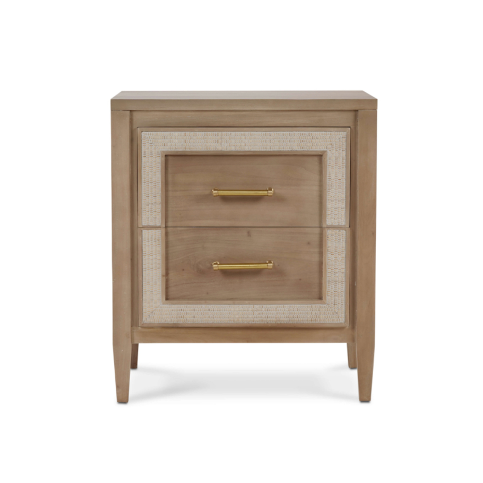 Outside The Box 28x18x32 Set Of 2 Belgravia Mahogany & Rattan 2 Drawer Nightstand In Sandbar