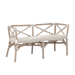 Outside The Box 52x21x27 Palisades Natural Rattan With White & Stone Bench