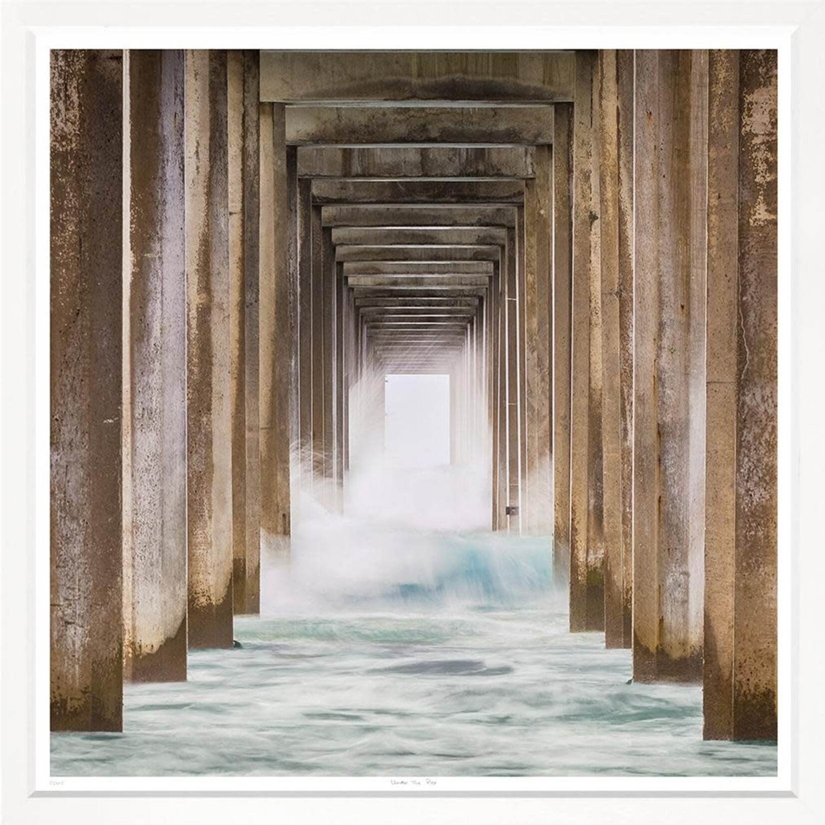 Outside The Box 50x43 Trowbridge Under The Pier Art White Frame With Linen Slip
