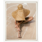 Outside The Box 50x43 Trowbridge Straw Hat Stretch Art White Frame With Linen Slip
