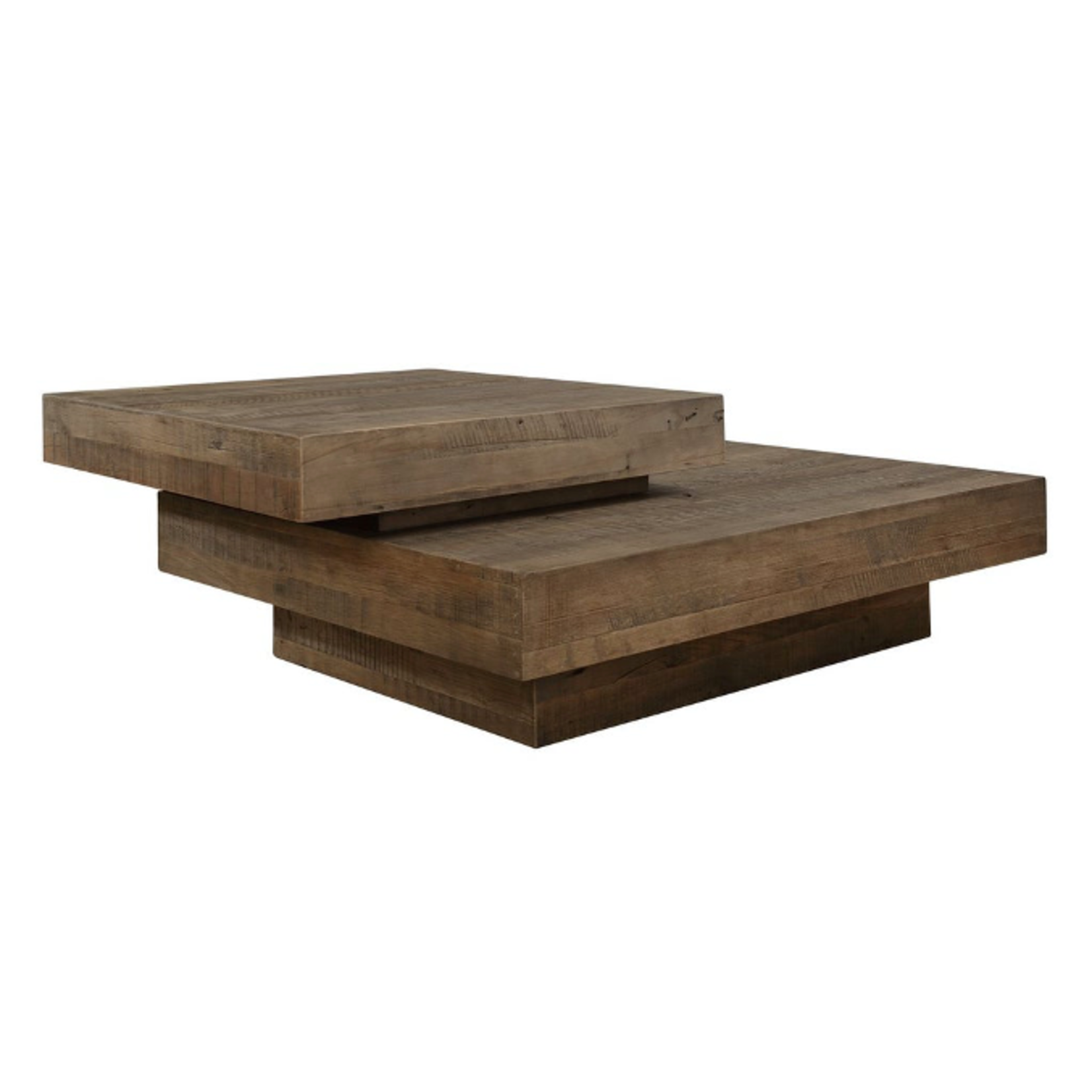 Outside The Box 57x47x20 Rustic Planes Reclaimed Oak Coffee Table