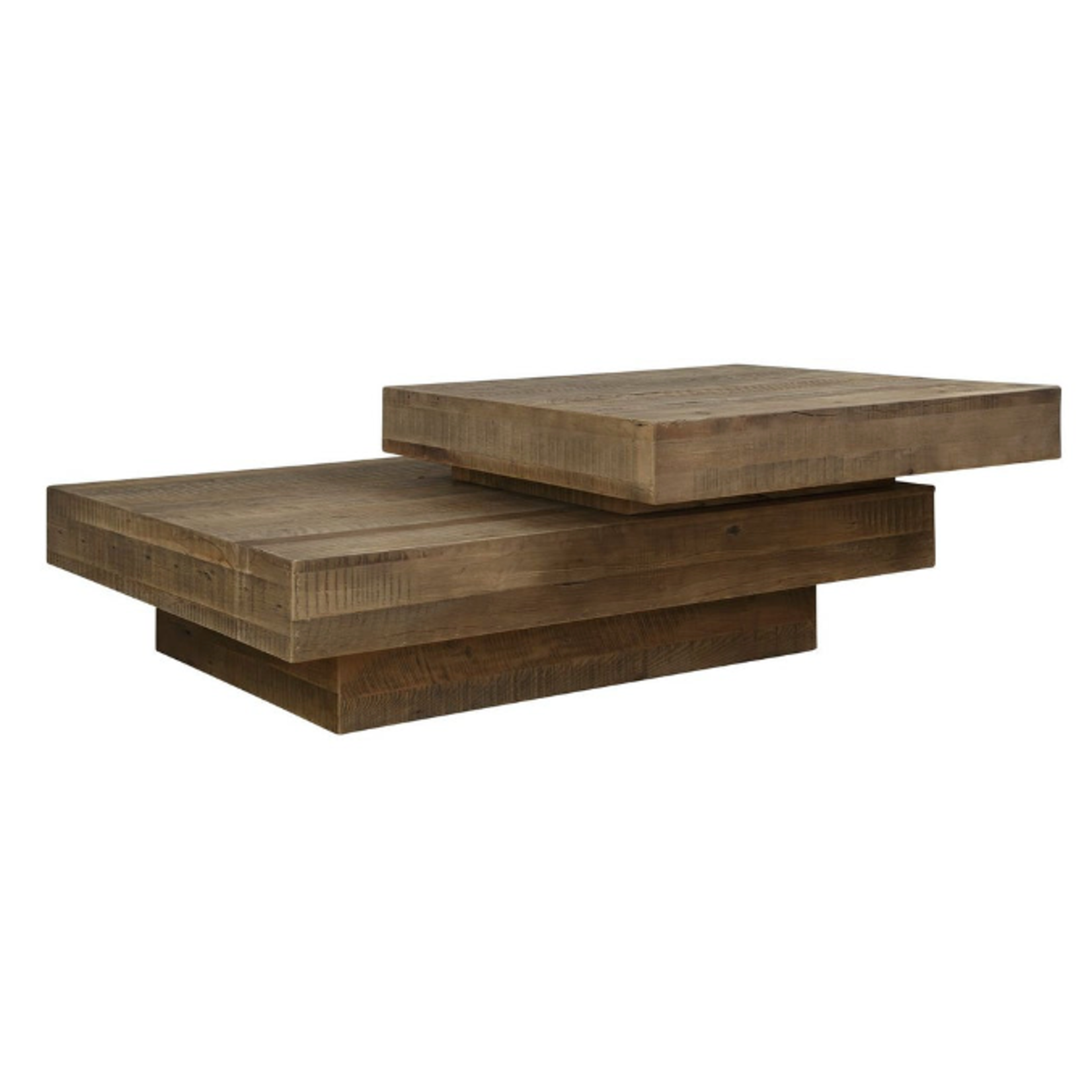 Outside The Box 57x47x20 Rustic Planes Reclaimed Oak Coffee Table