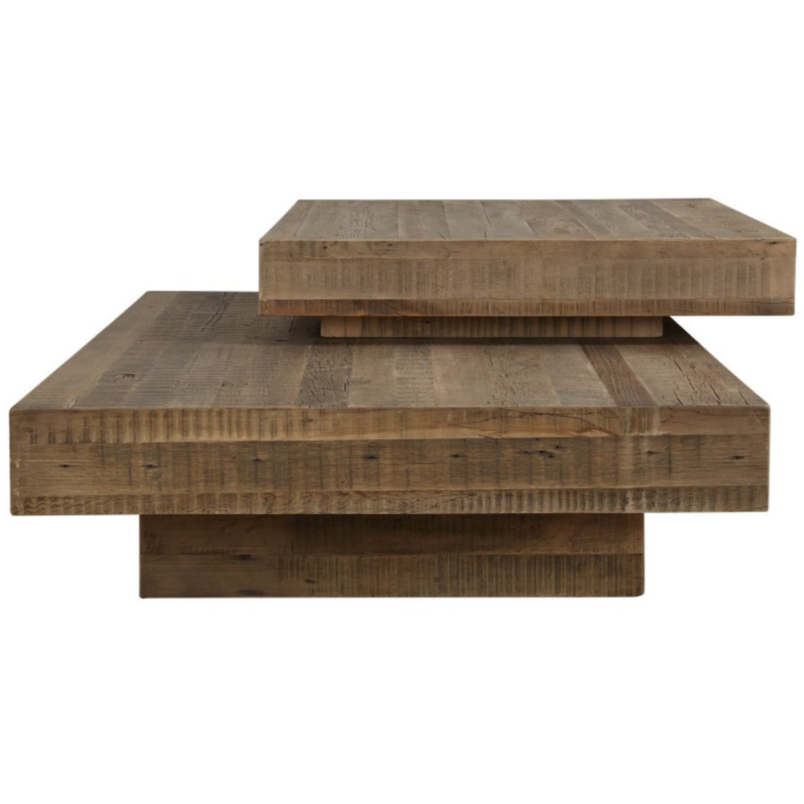 Outside The Box 57x47x20 Rustic Planes Reclaimed Oak Coffee Table