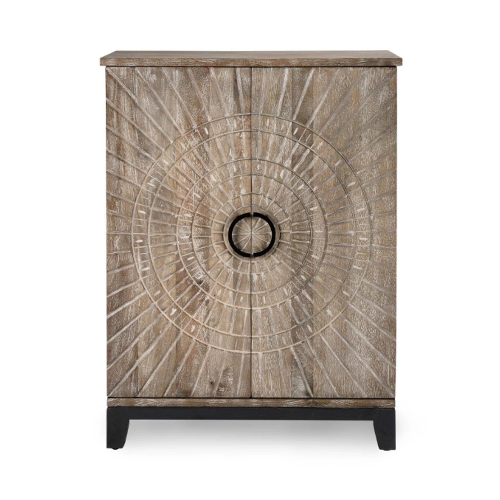 Outside The Box 36x20x47 Vivienne Light Gray Mango Wood Bar Cabinet