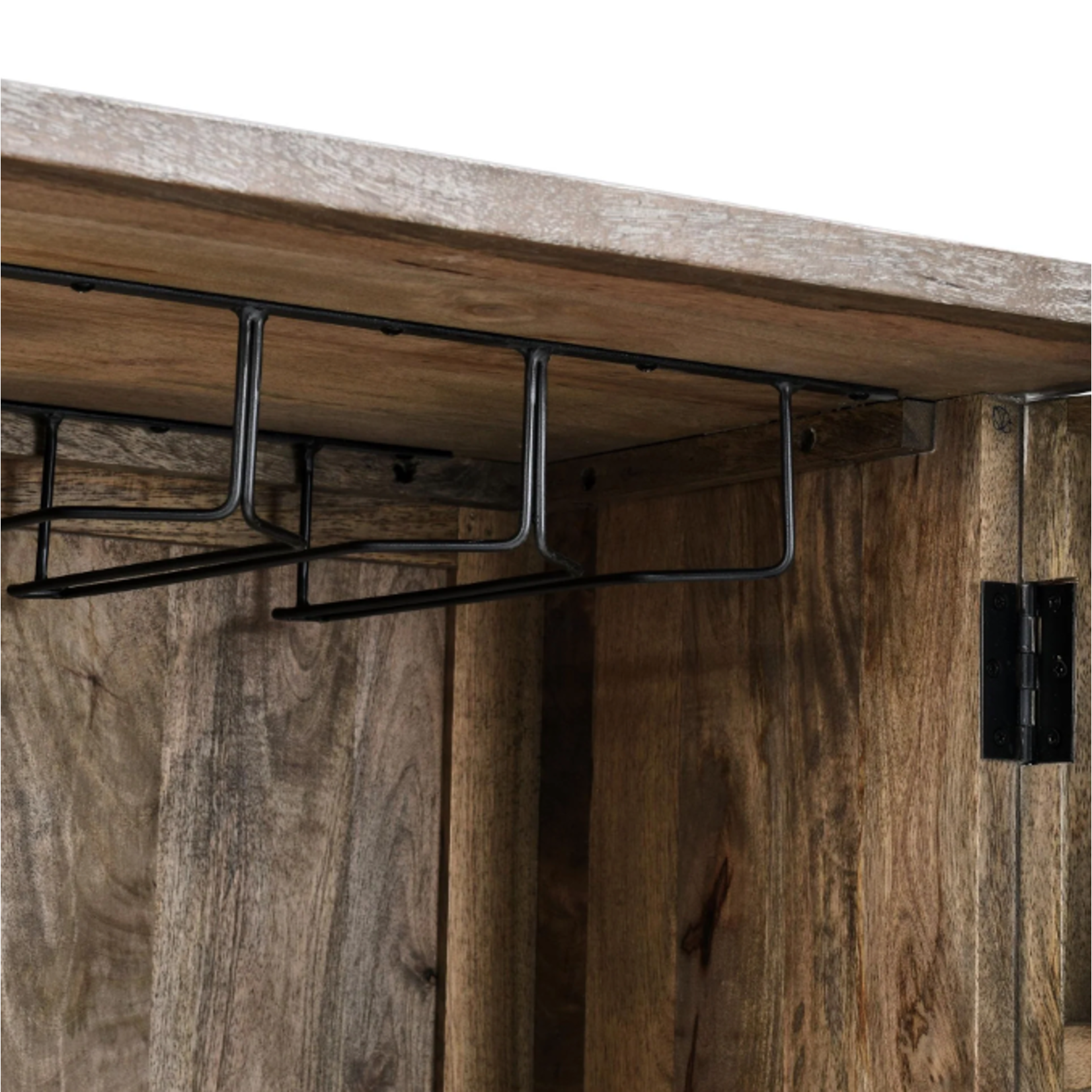 Outside The Box 36x20x47 Vivienne Light Gray Mango Wood Bar Cabinet