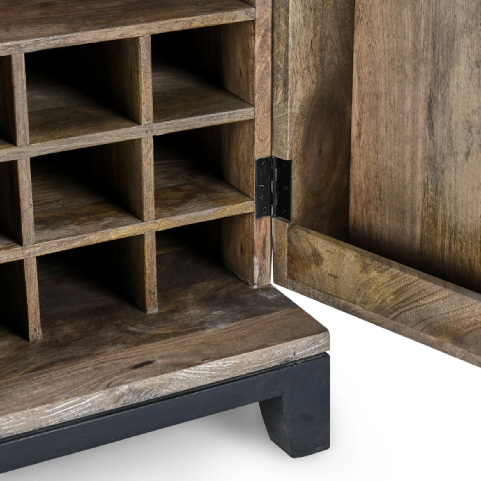 Outside The Box 36x20x47 Vivienne Light Gray Mango Wood Bar Cabinet